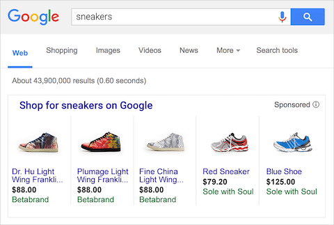 Google搜索sneakers